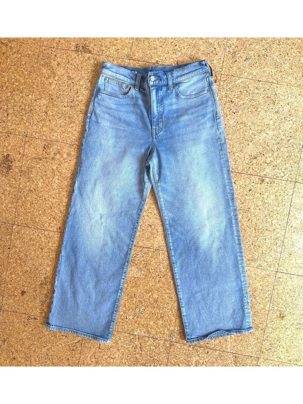 J.Crew Wide Leg High Rise Cropped Jeans Women's W27 x L26 Cotton Stretch Denim
